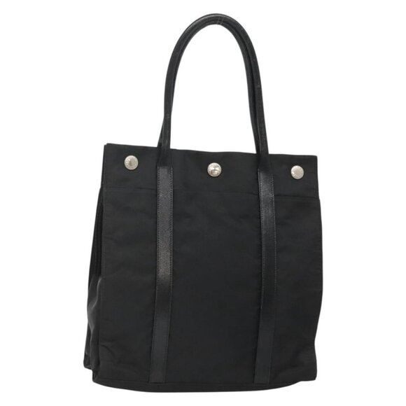 PRADA Tote Bag Nylon Black Silver Auth 139452 - Picture 1 of 16